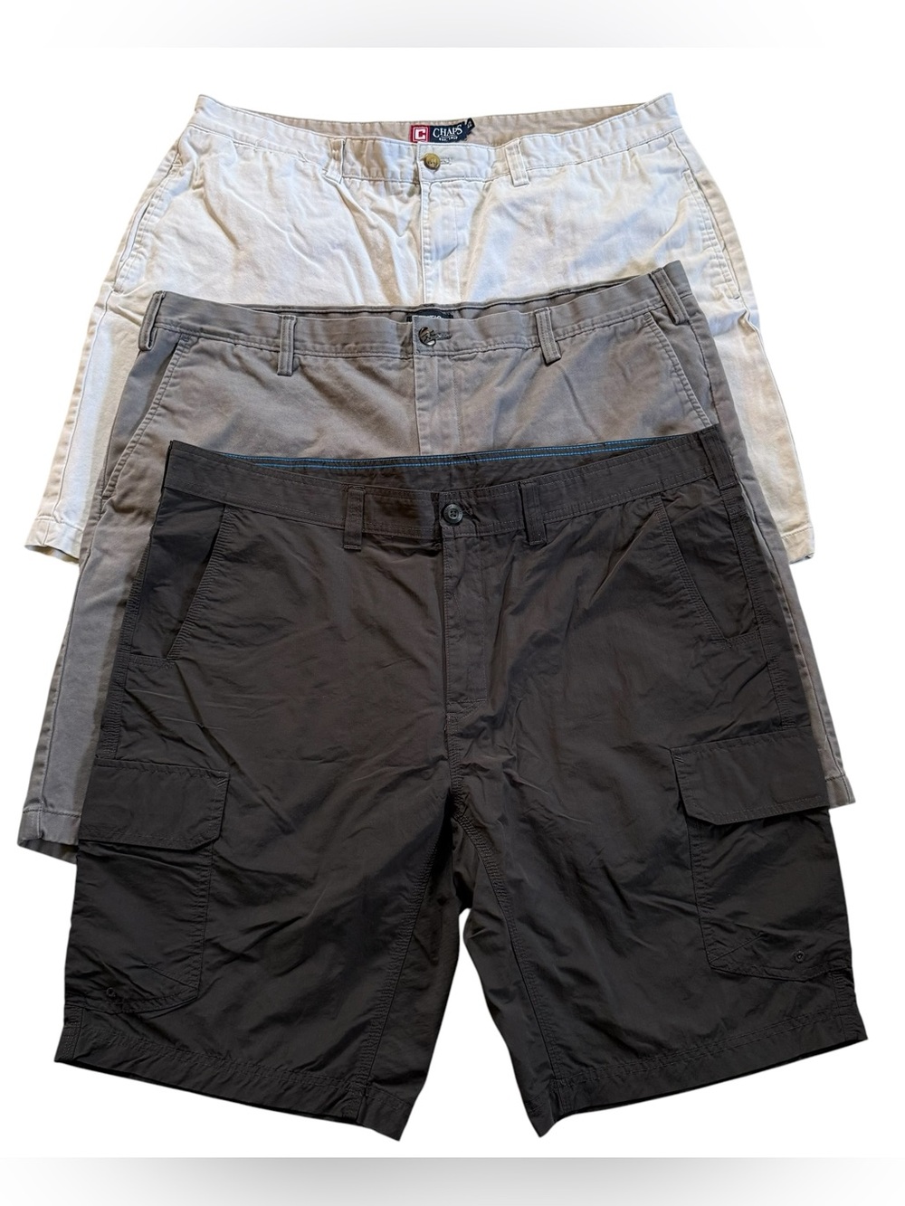 Lot of 3 Men’s Size 42 Cargo Casual Shorts Eddie Bauer Nautica & Chaps Outdoor